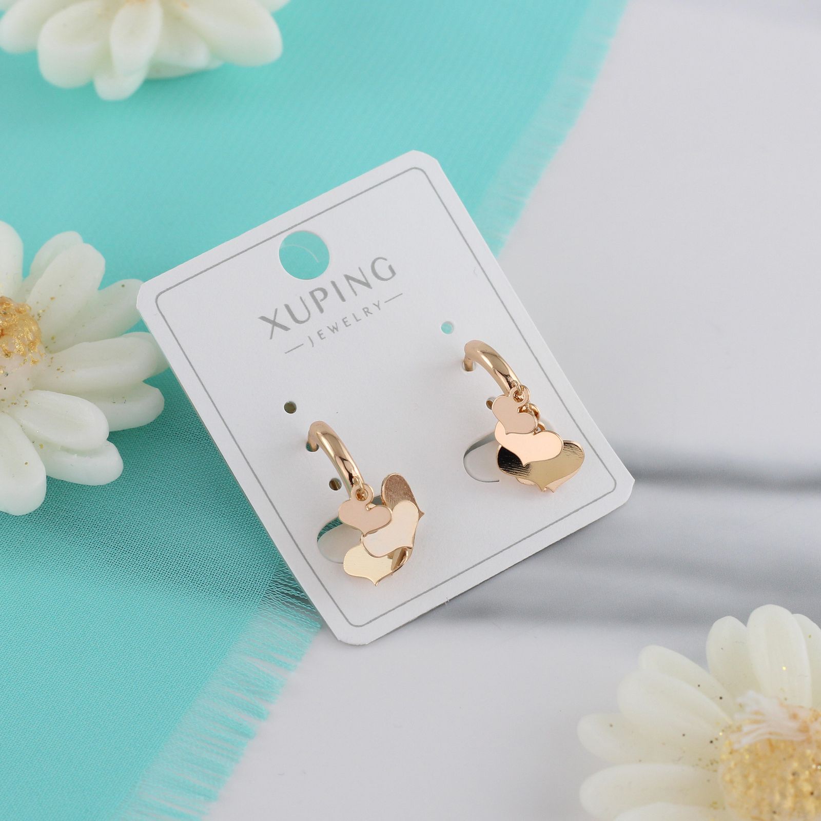گوشواره زنانه ژوپینگ مدل قلب کد ear758 -  - 4