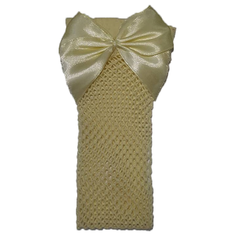 جوراب دخترانه مدل پاپیونی رنگ زرد