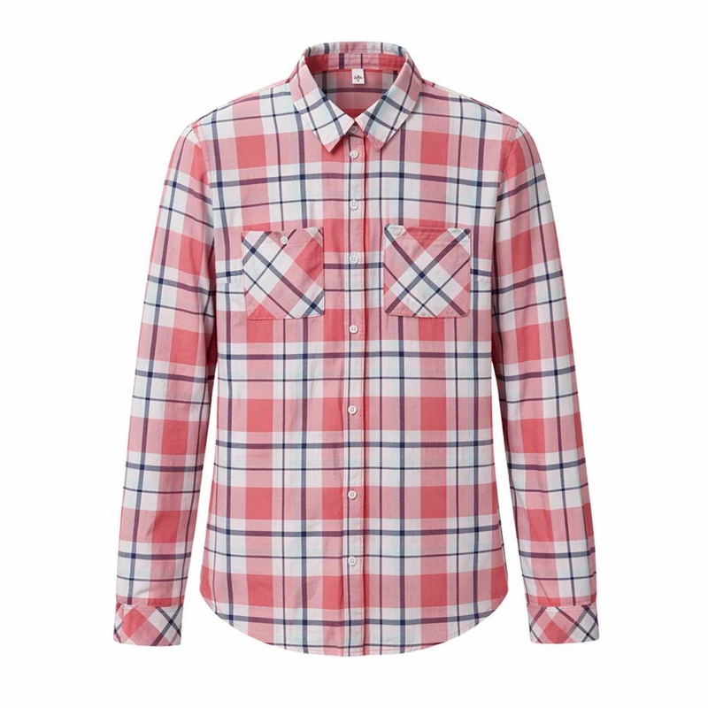 شومیز آستین بلند یقه برگردان زنانه مدل چهارخانه 