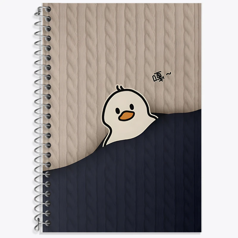 دفتر زبان 50 برگ خندالو مدل سه خط طرح جوجه اردک بامزه کد F5546