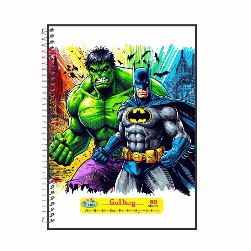 دفتر زبان 60 برگ گلبرگ مدل بتمن کد 3306