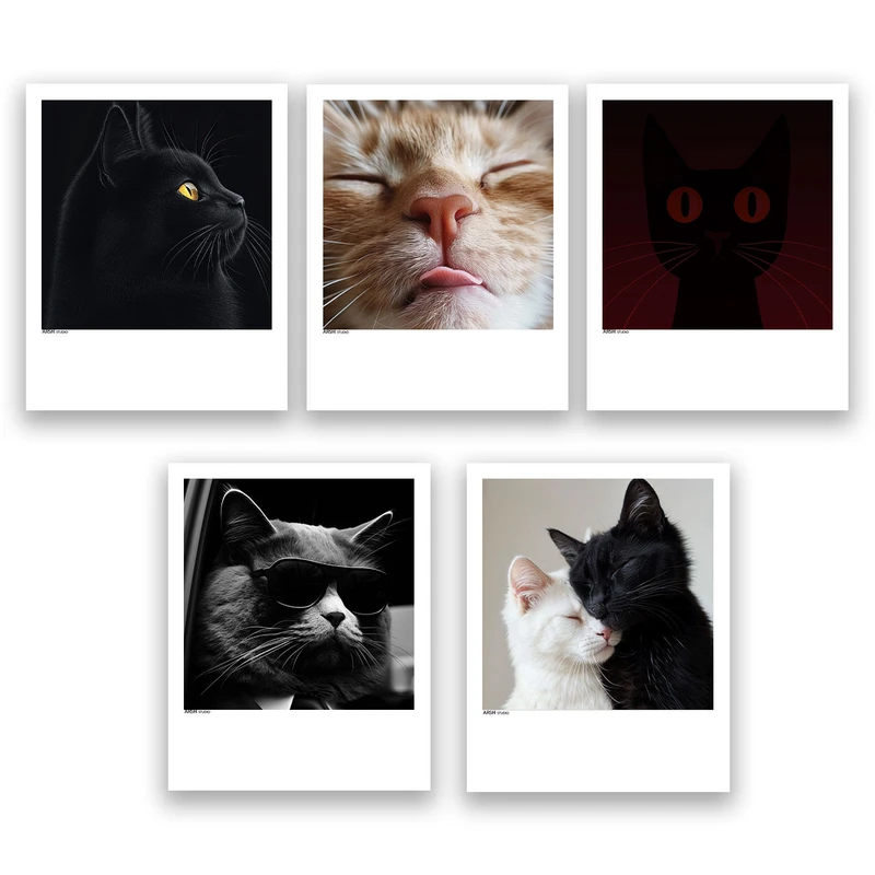 آویز تزیینی عرش مدل فانتزی گربه کد Asa989 مجموعه پنج عددی