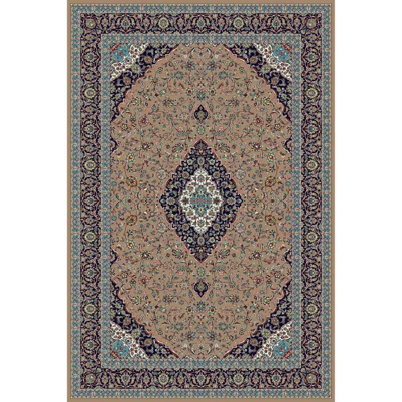 فرش ماشینی ساوین طرح کاشان کد 4510 زمینه شتری