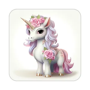 زیر لیوانی کاکتی طرح اسب تک شاخ و یونیکورن مدل mp31445