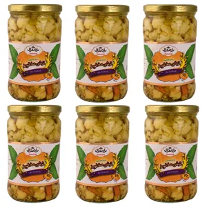 ترشی مخلوط پامچال -650 گرم مجموعه 6 عددی