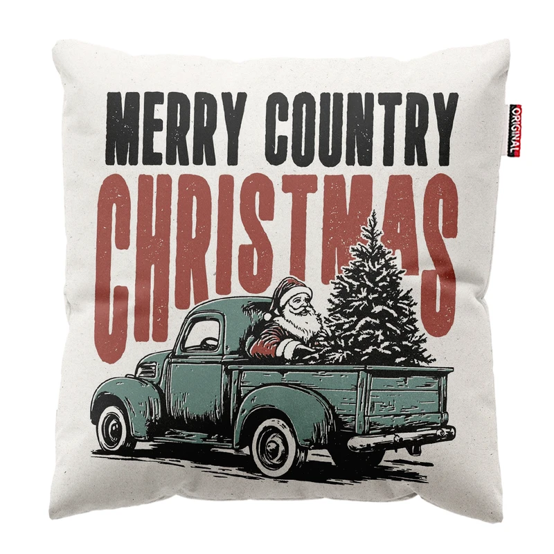 کوسن پاد آفرین مدل کریسمس طرح بابانوئل کاج گوزن آدم برفی کد PK402757 سایز 40*40 سانتی متر