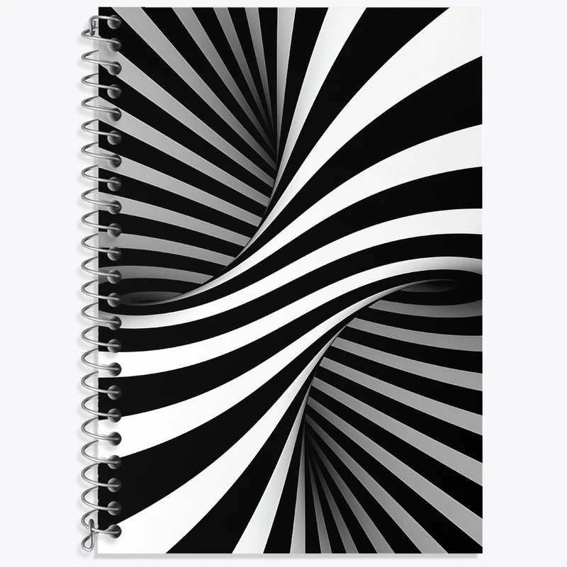 دفتر لغت 50 برگ خندالو طرح راه راه مشکی و سفید کد N5424