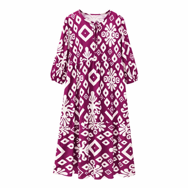 پیراهن ساحلی یقه بندی زنانه مدل صابونی