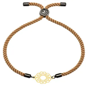 دستبند طلا 18 عیار زنانه الن نار مدل نقش اسليمي مدل 100598