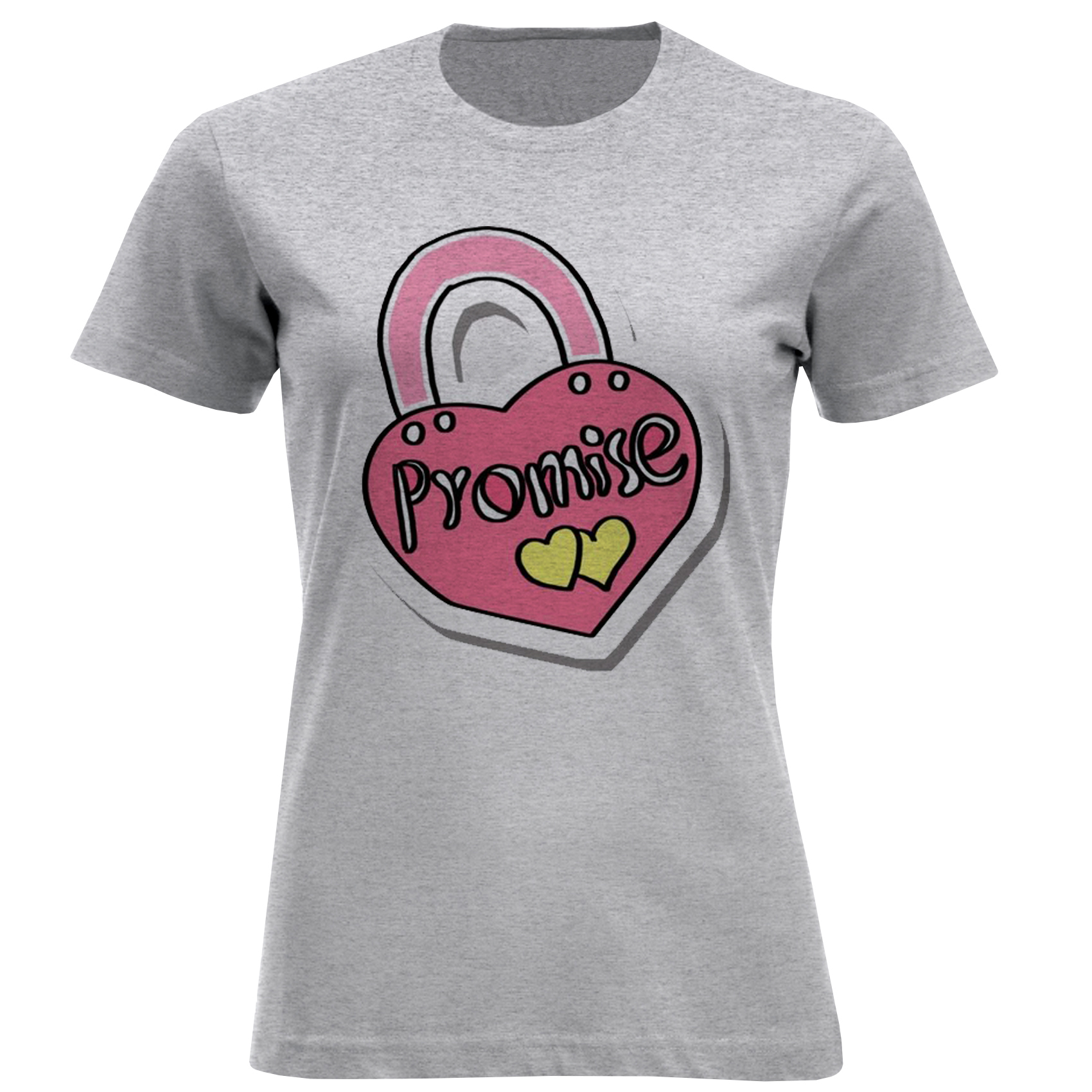 تی شرت آستین کوتاه زنانه مدل قفل قلبی F1509