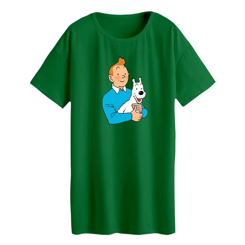 تی شرت لانگ زنانه مدل تن تن و میلو