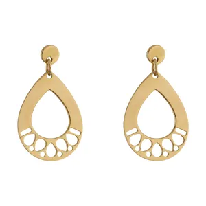 گوشواره طلا میخی 18 عیار زنانه پرسته مدل اشک کد WE675