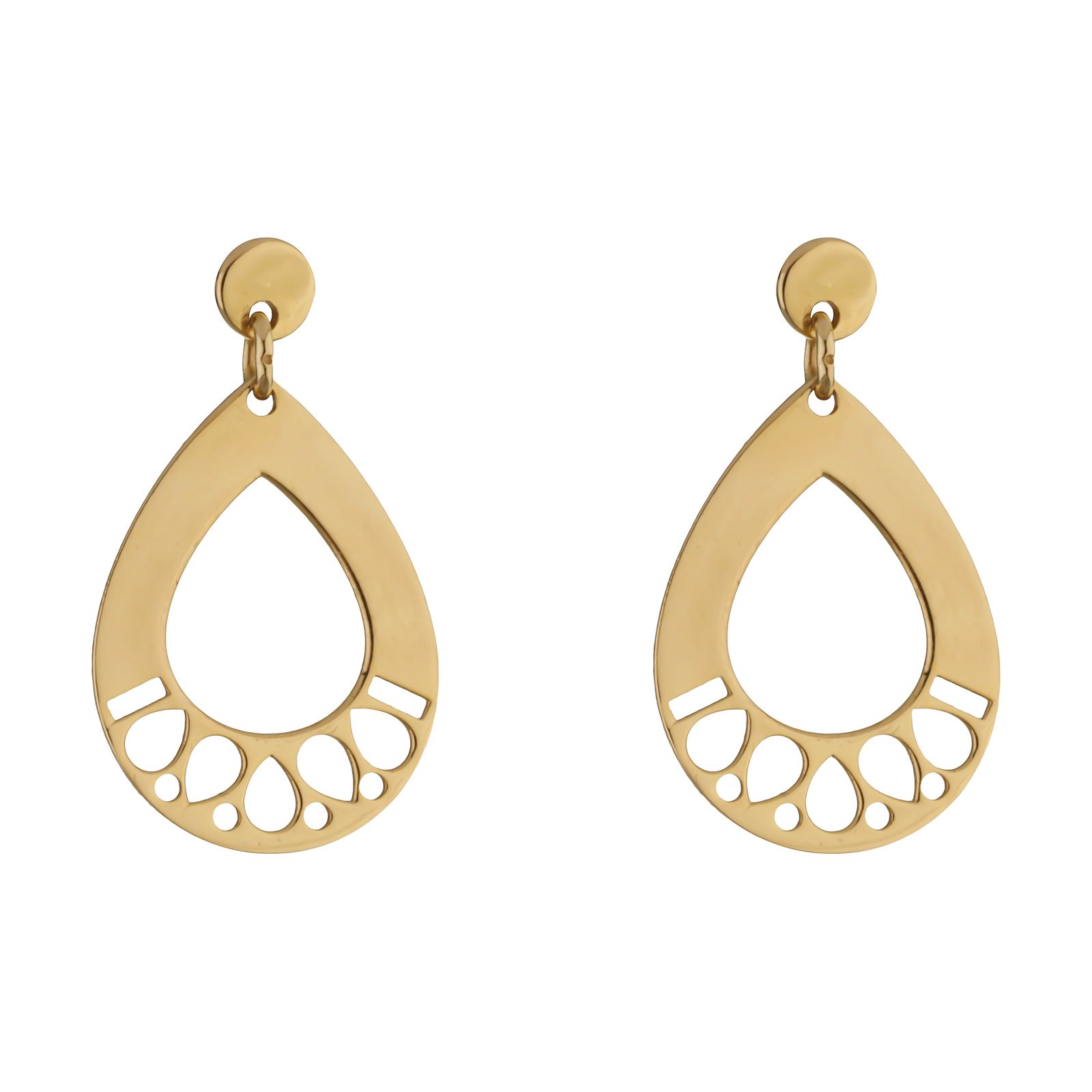 گوشواره طلا میخی 18 عیار زنانه پرسته مدل اشک کد WE675 -  - 1