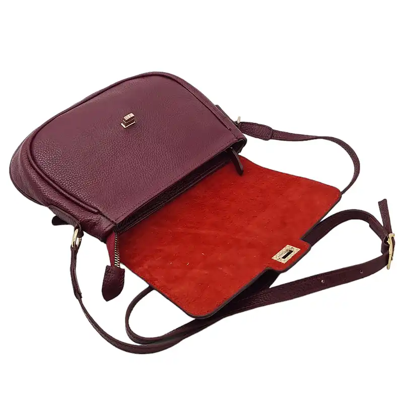 کیف دوشی زنانه مدل توسکا چرم طبیعی گاوی کد S_440