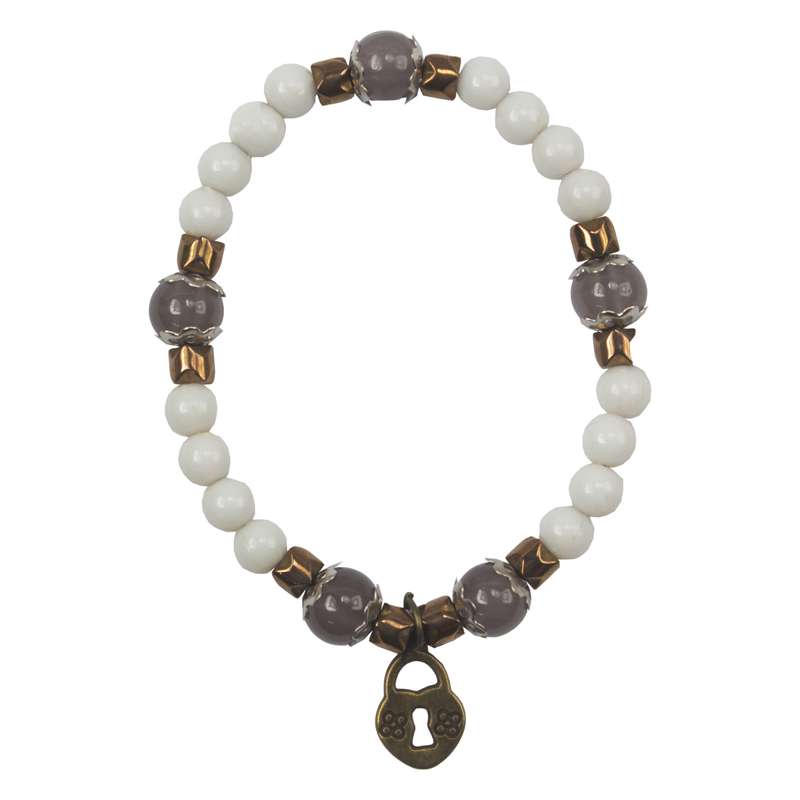 دستبند زنانه مدل آویز قفل قلب کد 0181 دستبند زنانه مدل آویز قفل قلب کد 0181