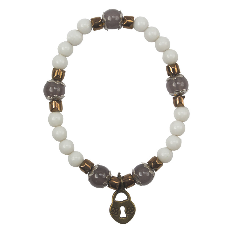 دستبند زنانه مدل آویز قفل قلب کد 0181 دستبند زنانه مدل آویز قفل قلب کد 0181