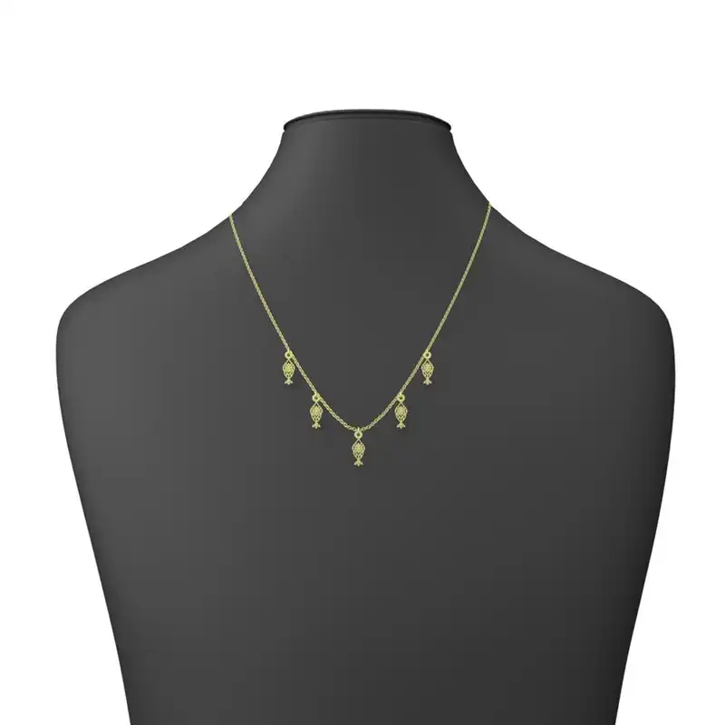 گردنبند طلا 18 عیار زنانه مدوپد مدل هندسی کد RNA10793