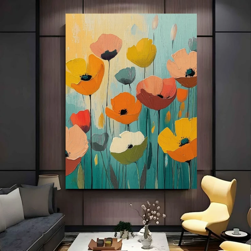 پوستر طرح نقاشی مدل دشت گل کد FP106404