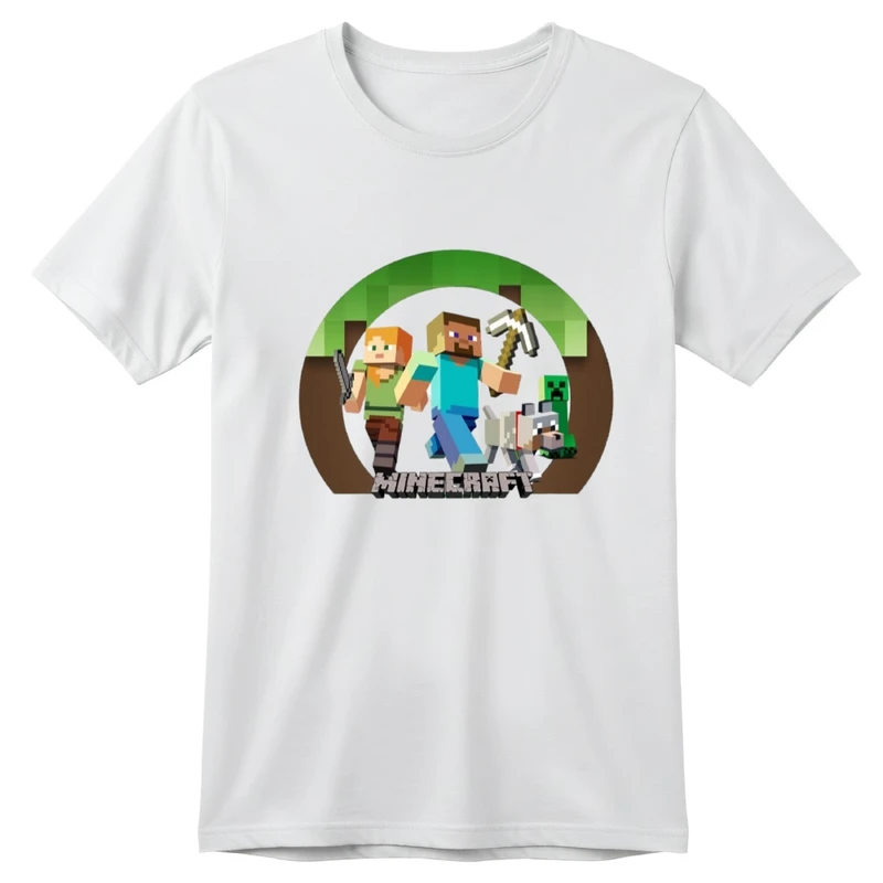 تی‌شرت آستین کوتاه بچگانه مدل ماینکرفت کد v1 