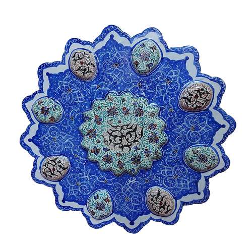 بشقاب میناکاری مدل اسلیمی ختایی کد 58