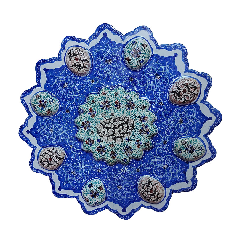 بشقاب میناکاری مدل اسلیمی ختایی کد 58
