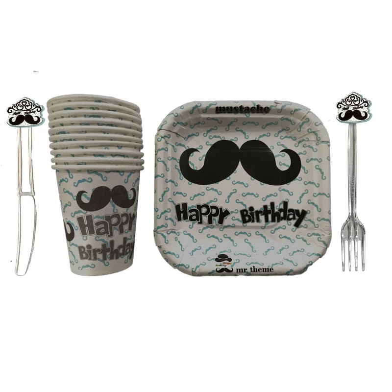 مجوعه 40 عدد تم تولد مستر تم طرح سبیل سوپر پلاس