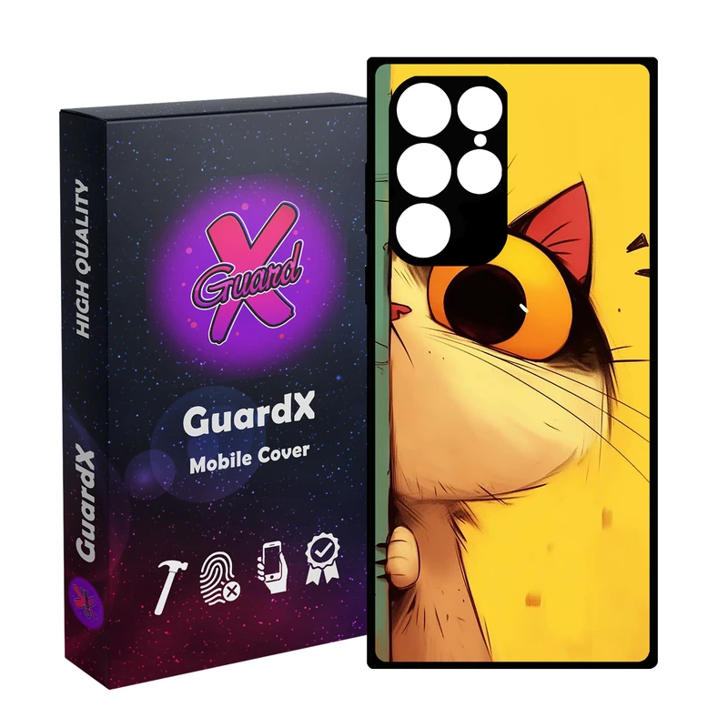 کاور گارد ایکس طرح Cat مدل Glass10781 مناسب برای گوشی موبایل سامسونگ Galaxy S22 Ultra