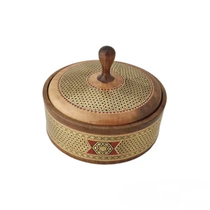 شکلات خوری خاتم کاری مدل گرد کد 02