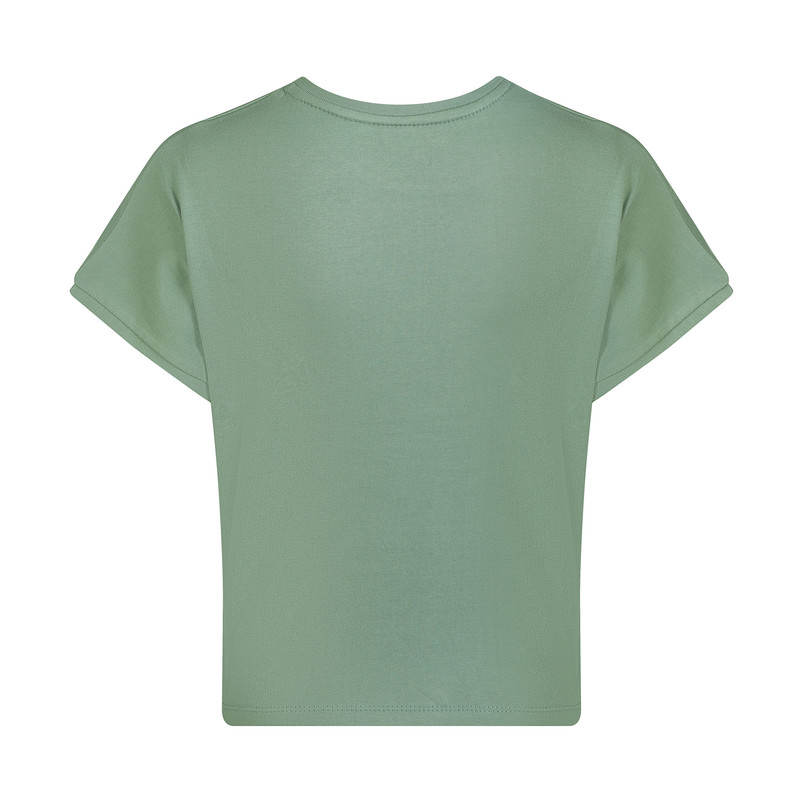 ست کراپ تی شرت و شلوارک زنانه افراتین مدل 6598 رنگ سبز