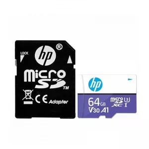 کارت حافظه microSD اچ پی مدل mx330 کلاس 10 استاندارد V30 A1-I U3 سرعت 100MBps ظرفیت 64 گیگابایت به همراه آداپتور SD