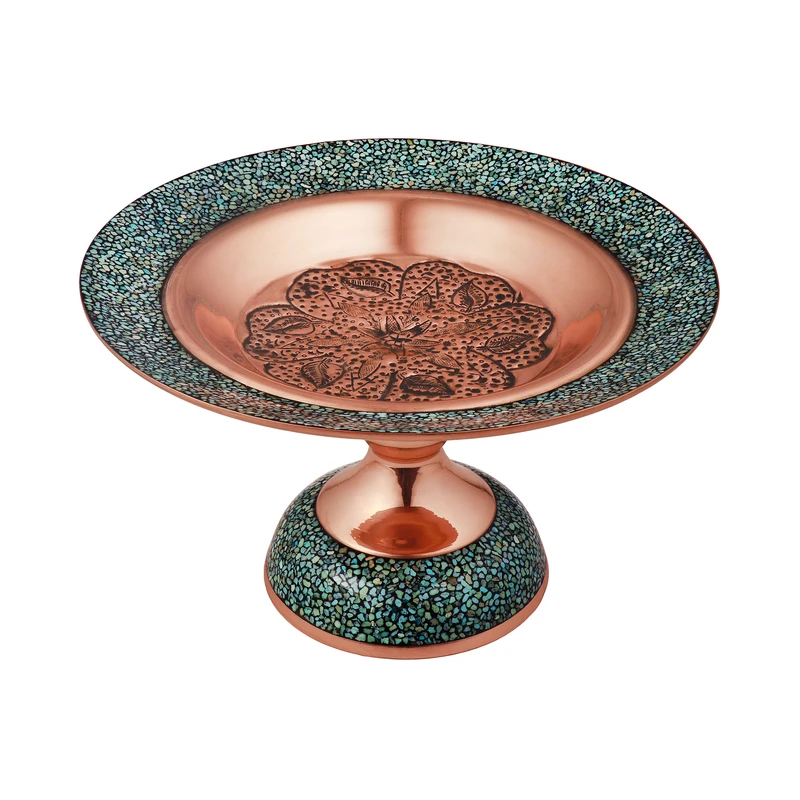 شیرینی خوری فیروزه کوبی مسی مدل ساده کد 20