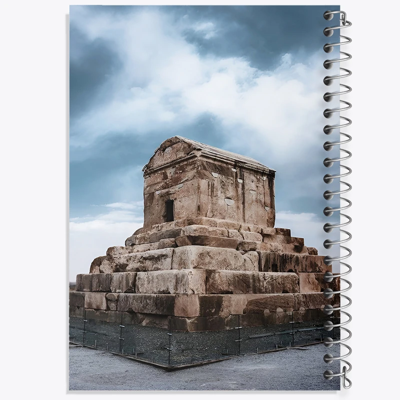 دفتر مشق 100 برگ خندالو طرح مقبره کوروش کد F7474