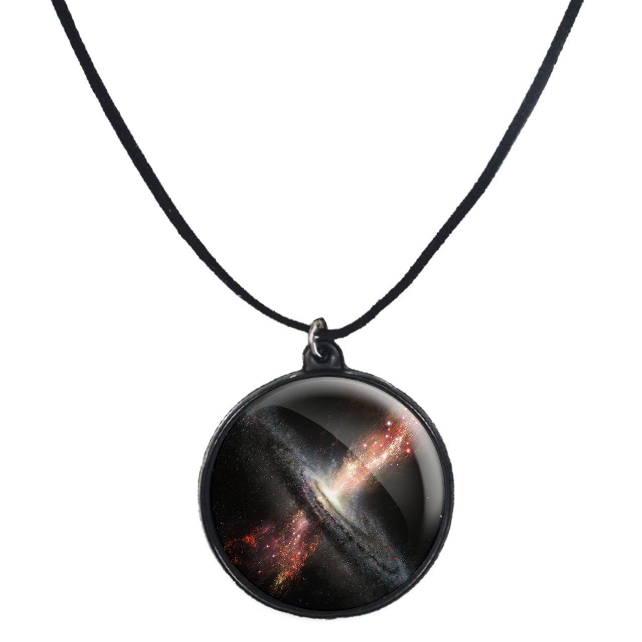 گردنبند پرمانه طرح کهکشان کد pmb.23948 مدل دو طرفه