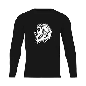 تی شرت آستین بلند مردانه مدل    lion_NC1_0384_رنگ مشکی
