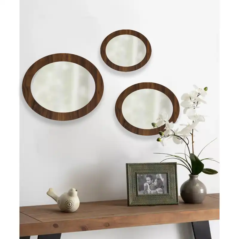 آینه الف مدل بیضی نگین کد 321 مجموعه 3 عددی