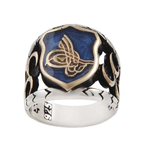 انگشتر نقره مردانه بازرگانی میلادی مدل رزینی لوکس کد AM_1437