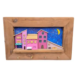 جاکلیدی دیواری چوبی مدل Village 2