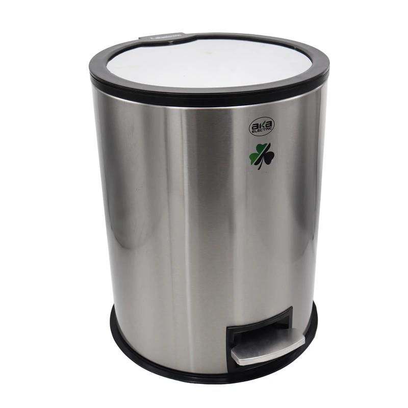 سطل زباله پدالی آکا الکتریک مدل آینه ای کد YP-ARAM BAND-015L ظرفیت 15 لیتری