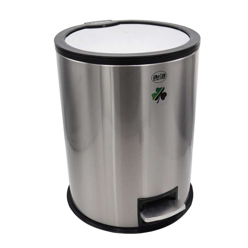 سطل زباله پدالی آکا الکتریک مدل آینه ای کد YP-ARAM BAND-015L ظرفیت 15 لیتری