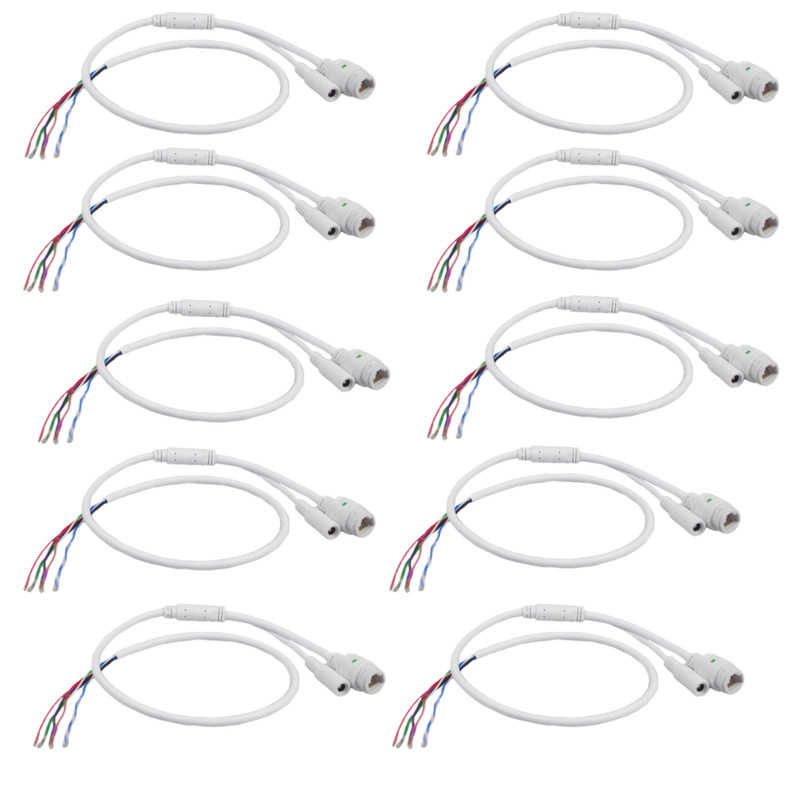 کابل تعمیر دوربین مداربسته تحت شبکه مدل POE IP CABLE 11PIN بسته 10 عددی