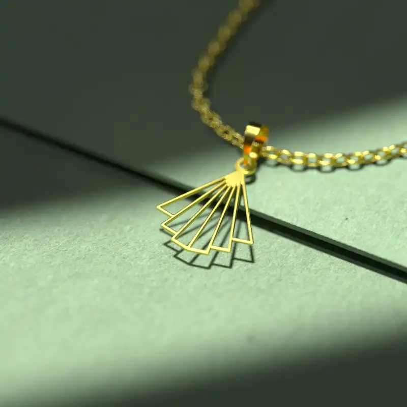 گردنبند طلا 18 عیار زنانه مدوپد مدل هندسی کد D3-1-1225