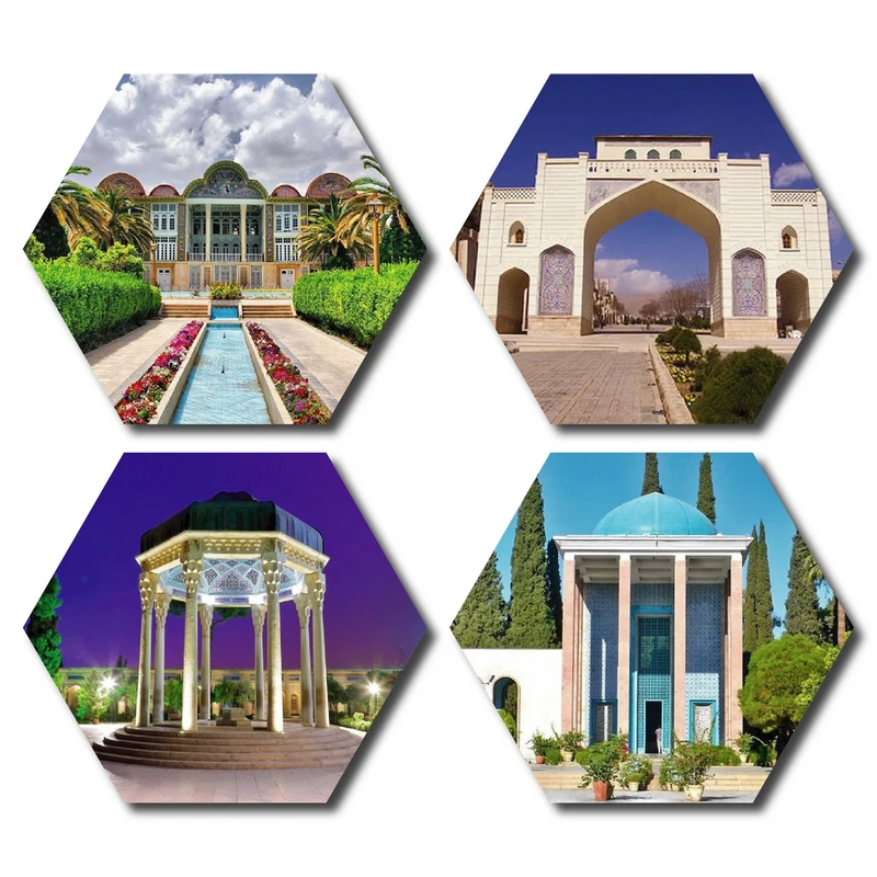 پوستر مدل جاذبه های گردشگری شیراز کد JS698 مجموعه 4 عددی