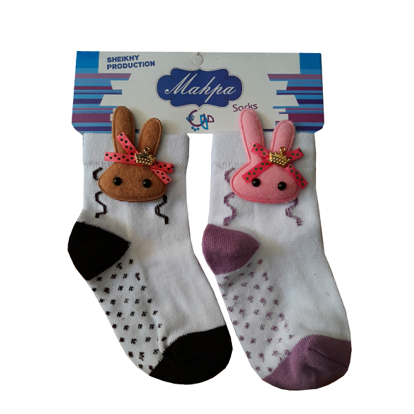 جوراب دخترانه مهپا مدل عروسکی مجموعه 2 عددی