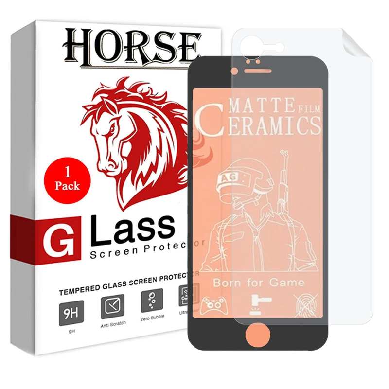محافظ صفحه نمایش مات هورس مدل 2CMN مناسب برای گوشی موبایل اپل iPhone 6 به همراه محافظ پشت گوشی