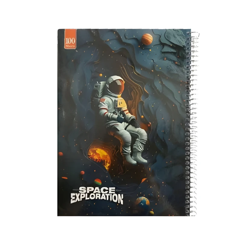دفتر مشق 100 برگ مدل مجلد طرح فضانورد کد 121772