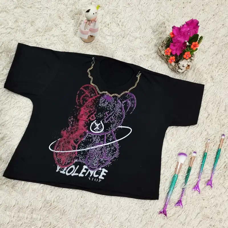 کراپ‌تاپ زنانه مدل tedymessh