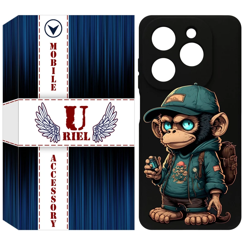 کاور یوریل مدل KSH کد 36 طرح میمون مناسب برای گوشی موبایل تکنو Spark 20 / Spark Go 2024