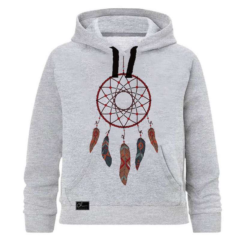 هودی دخترانه مدل دریم کچر کد J07 رنگ طوسی