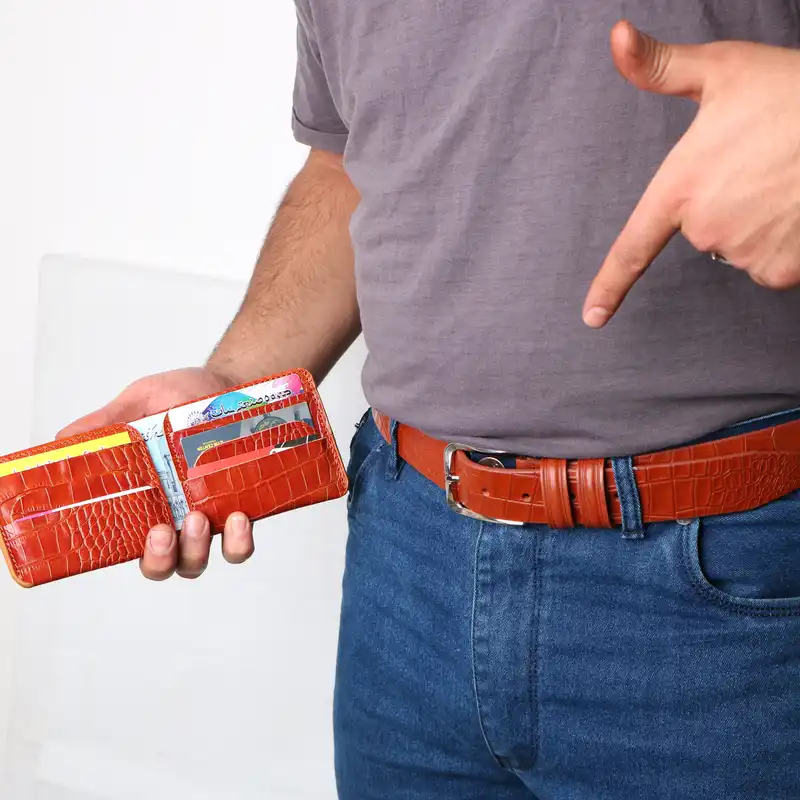 ست هدیه مردانه مدل چرم طبیعی