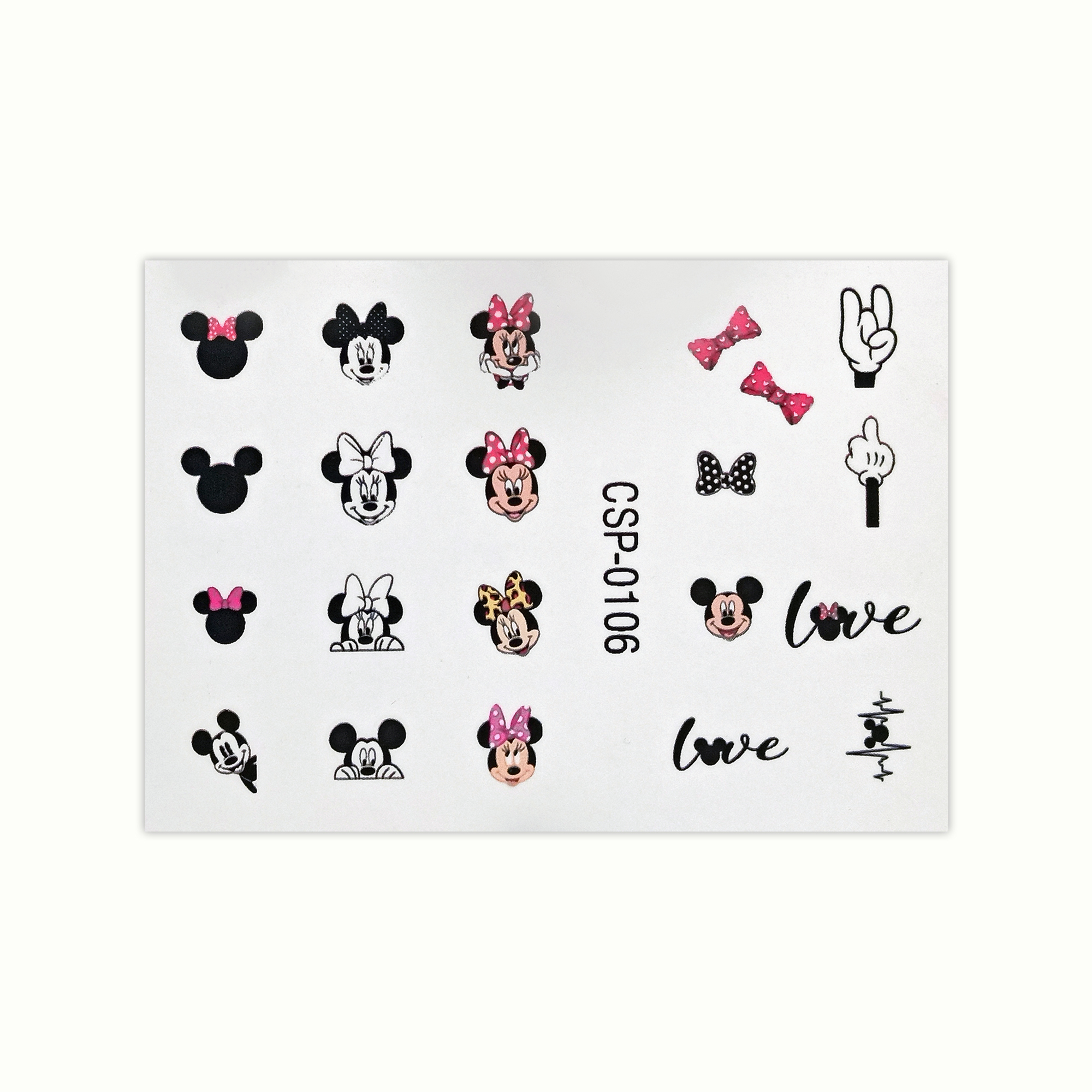 لنز ناخن مدل میکی موس کد 106